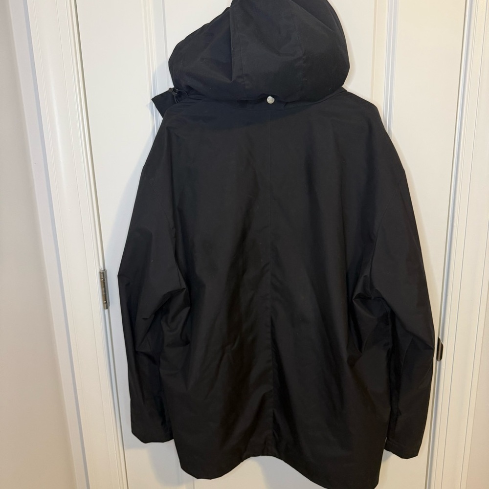 Burberry Jacket Men’s XL  Black Removable Hood Vintage Rain Parka 90’s - Picture 7 of 11